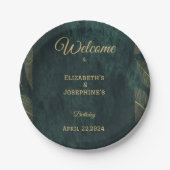 共同エレガント二重誕生日ツインポスター ペーパープレート (正面)