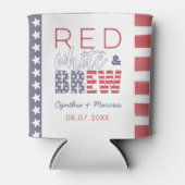 共同シャワー用の赤い白と醸造おもしろいのお気に入り 缶クーラー (正面)