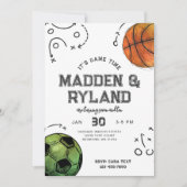 共同スポーツ誕生日招待状 招待状 (正面)