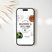 共同スポーツ誕生日招待状 招待状