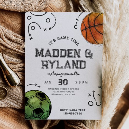 共同スポーツ誕生日招待状 招待状