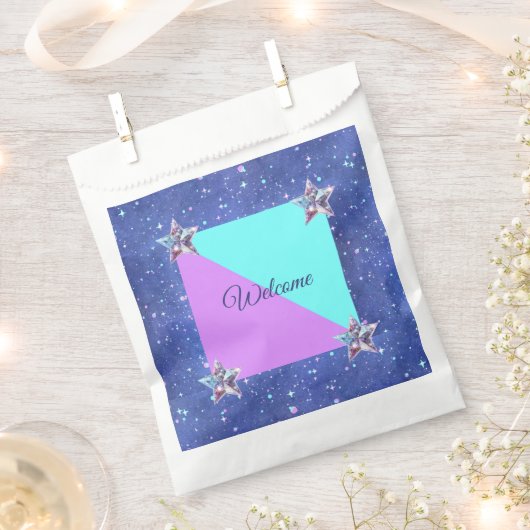 共同ツイン宇宙誕生日パーティーボーイガール フェイバーバッグ (クリップ留めされた状態)