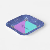 共同ツイン宇宙誕生日パーティーボーイガール ペーパープレート (傾斜あり)