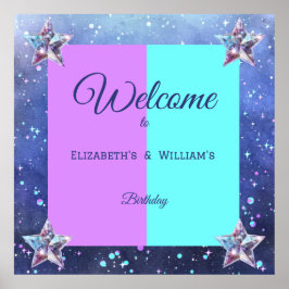 共同ツイン宇宙誕生日パーティーボーイガール ポスター