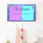 共同ツイン宇宙誕生日パーティーボーイガール 横断幕 (インサイチュ)