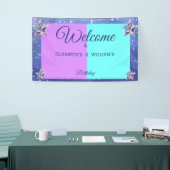 共同ツイン宇宙誕生日パーティーボーイガール 横断幕 (トレードショー)