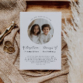 共同バプテスマと誕生日の写真招待状 招待状