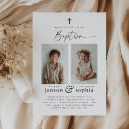 共同バプテスマ2写真招待状 招待状