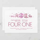 共同バースデーパーティー – ディスコ女性のカーボーイテーマ 招待状 (正面/裏面)