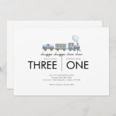 共同バースデーパーティー – トレインテーマ 招待状 (正面/裏面)