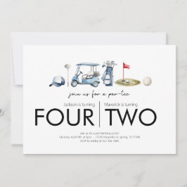 共同バースデーパーティー – レッツパーティー – ゴルフテーマ 招待状