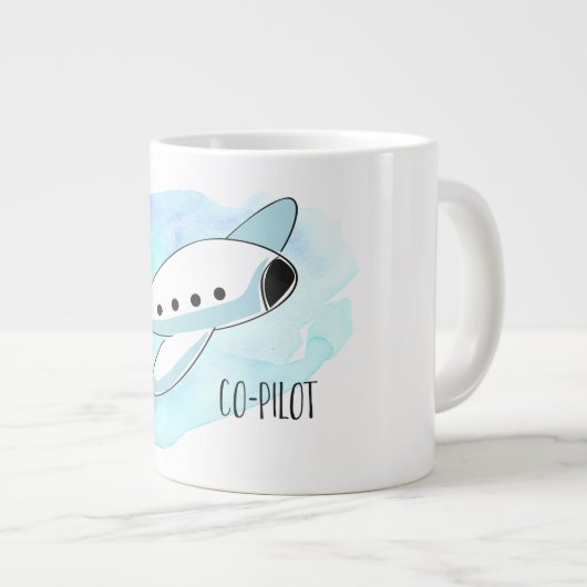 共同パイロットと飛行機 ジャンボコーヒーマグカップ (正面右)