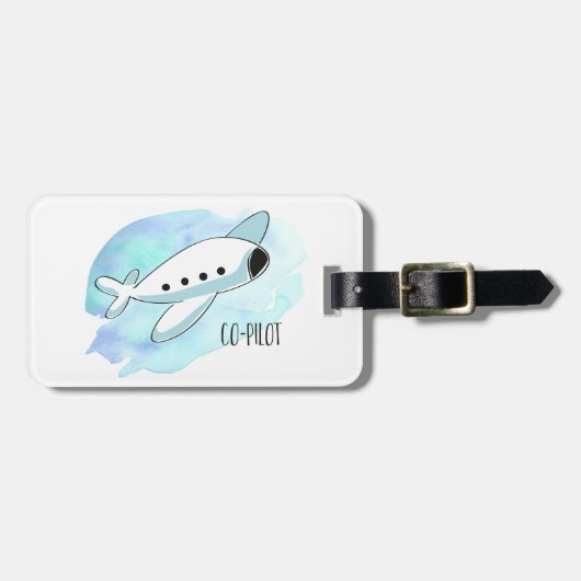 共同パイロットと飛行機 ラゲッジタグ (正面横)