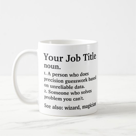 共同パーソナライズされた作業者の役職の定義 コーヒーマグカップ (左)