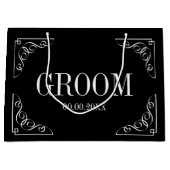 共同ブライダルパーティ結婚の新郎抱き枕 ラージペーパーバッグ (正面)