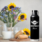 共同モダンパイロットタイポグラフィ機、白黒 ウォーターボトル