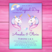 共同ユニコーンシスタースイン兄弟姉妹誕生日パーティー 招待状