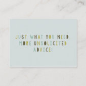 共同努力カップル赤ちゃんシャワーアドバイスカード アドバイスカード (裏面)