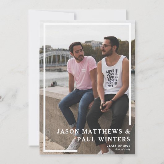 共同卒業お祝い 招待状 (正面)