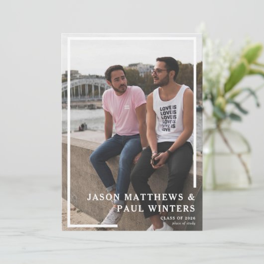 共同卒業お祝い 招待状 (スタンド正面)