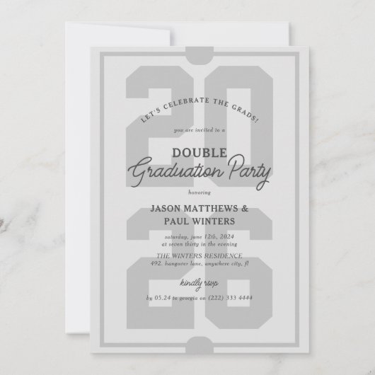 共同卒業お祝い 招待状 (裏面)