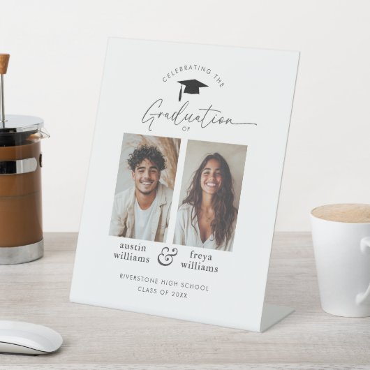 共同卒業パーティー2写真へようこそ 台座サイン (インサイチュ)