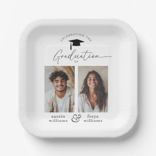 共同卒業パーティー2写真 ペーパープレート (正面)