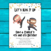 共同忍者兄弟姉妹デュアルバースデーパーティー 招待状