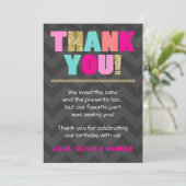 共同誕生日のサンキューカードの双生児のピンクの金ゴールドのミント サンキューカード (スタンド正面)