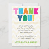 共同誕生日のサンキューカードの双生児の虹色 サンキューカード (正面)