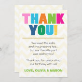 共同誕生日のサンキューカードの双生児の虹色 サンキューカード (正面/裏面)