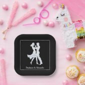 共同誕生日パーティーアダルトゴールデンダンスカップル ペーパープレート (パーティー)