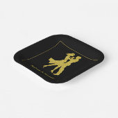 共同誕生日パーティーアダルトゴールデンダンスカップル ペーパープレート (傾斜あり)