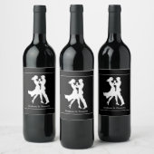 共同誕生日パーティーアダルトゴールデンダンスカップル ワインラベル (ボトル)