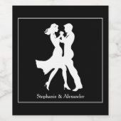 共同誕生日パーティーアダルトゴールデンダンスカップル ワインラベル (シングルラベル)