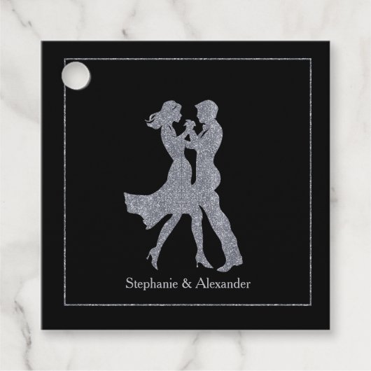 共同誕生日パーティーアダルトシルバーダンスカップル フェイバータグ (正面)