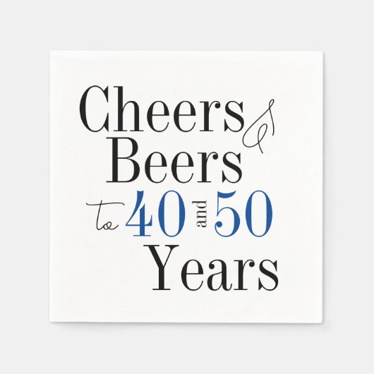 共同誕生日パーティー応援とビアーズブルー スタンダードカクテルナプキン (正面)