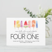 共同誕生日パーティー – ポプシクルパーティーテーマ 招待状 (スタンド正面)