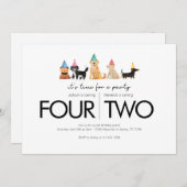 共同誕生日パーティー – ポーティテーマ 招待状 (正面/裏面)