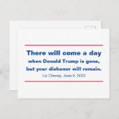 共和党あなたの不名誉はチェイニー引用文 ポストカード (正面/裏面)