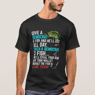 共和党おもしろいことわざ教えの民主的魚株 Tシャツ
