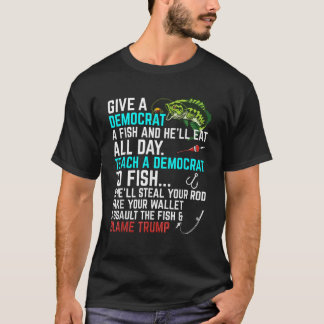 共和党おもしろいことわざ教えの民主的魚株 Tシャツ