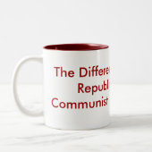 共和党と共産党の違い ツートーンマグカップ (左)
