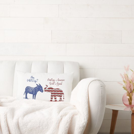 共和党と民主側のおもしろい選挙 ランバークッション (ソファ)