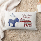 共和党と民主側のおもしろい選挙 ランバークッション (ブランケット)