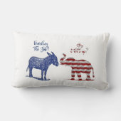 共和党と民主側のおもしろい選挙 ランバークッション (裏面)