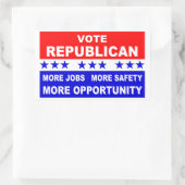 共和党により多くの雇用、安全、および能力を投票する 長方形シール (バッグ)
