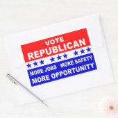 共和党により多くの雇用、安全、および能力を投票する 長方形シール (封筒)