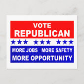 共和党に投票 より多くの雇用、安全、機会を ポストカード (正面)