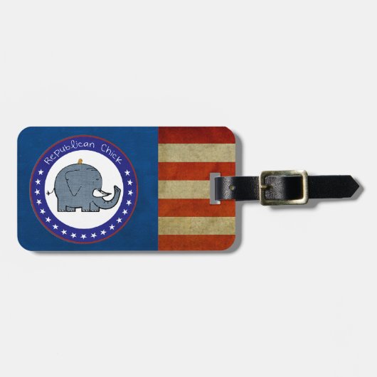共和党のひよこの荷物のラベル ラゲッジタグ (正面横)